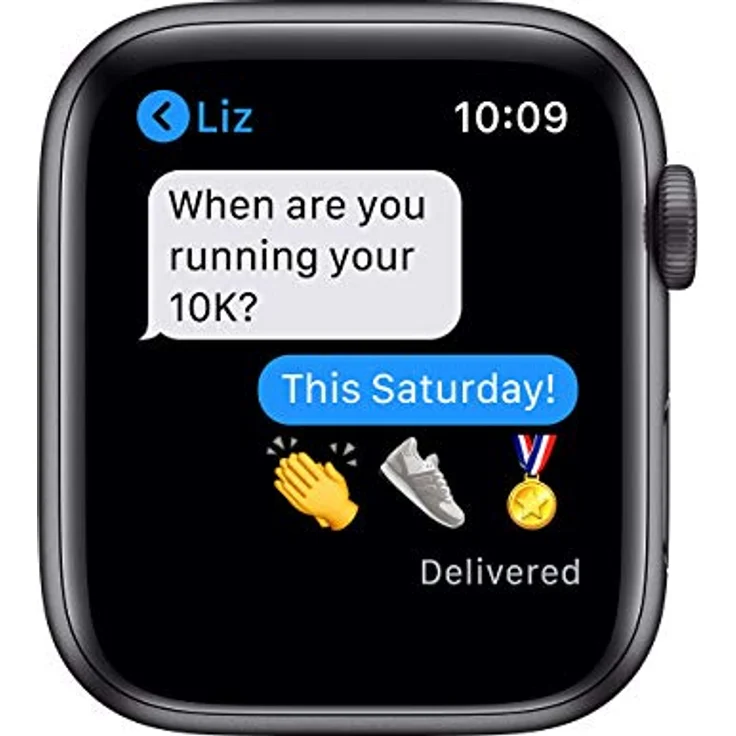 Apple Watch Series 6, GPS-Modell 44MM mit Aluminiumgehäuse in Space Grau und Schwarz Sportarmband, Always On Display, EKG- und Blutsauerstoffmessung – Bild 4