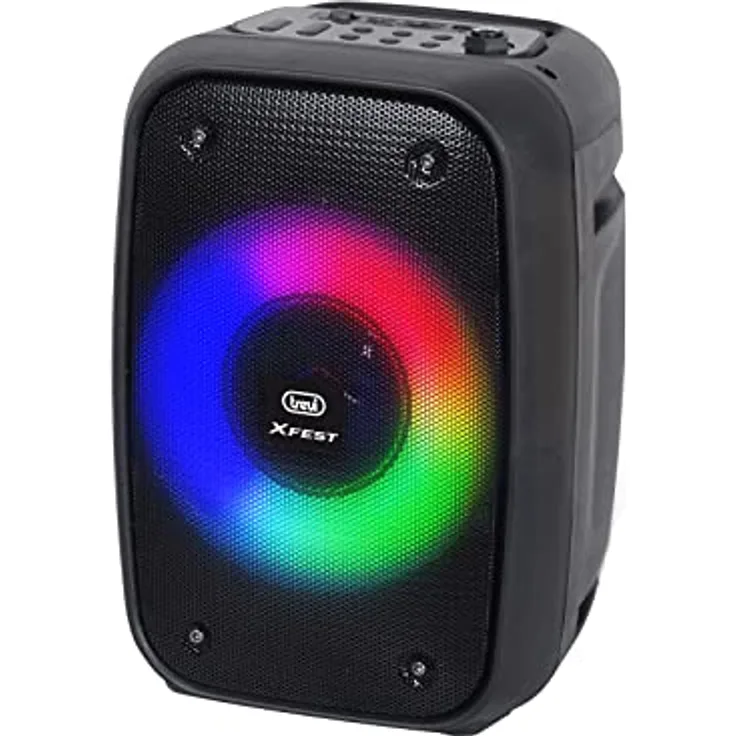 Trevi XFest XF 150 KB Tragbarer Lautsprecher 15 W, USB, Micro-SD, Bluetooth und TWS-Funktion, Karaoke Party Speaker mit Mikrofon im Lieferumfang enthalten