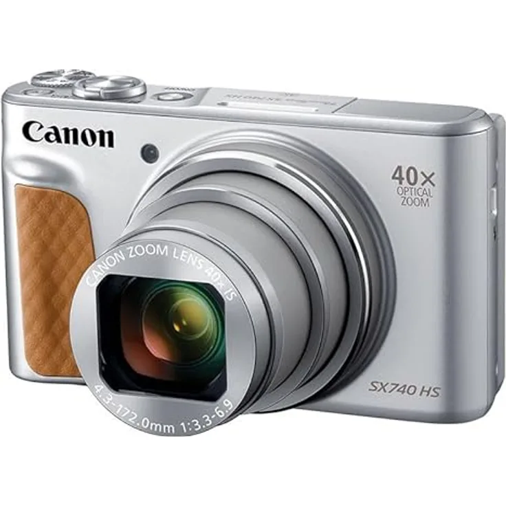 Canon PowerShot SX740 HS Lite Edition Digitalkamera, 20,3 MP, 40-Fach optischer Zoom, 4K Ultra HD, WLAN, Bluetooth, Silber