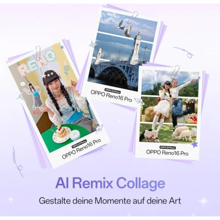 OPPO Reno16 Pro 5G, 200MP Kamera, 6,32" AMOLED 144Hz, 6000mAh, 12GB RAM, 512GB Speicher, Pop White – Bild 5