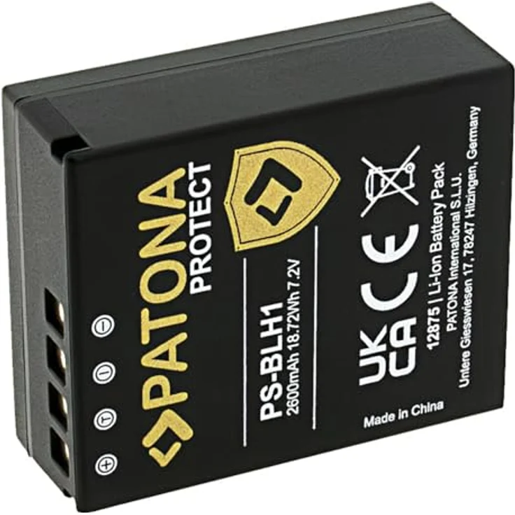 PATONA V1 Protect BLH-1 PS-BLH-1 Akku, 2600mAh mit NTC-Sensor und V1 Gehäuse, Kamera-Akku für Olympus OM-D EM-1 Mark II und E-M1X – Bild 3