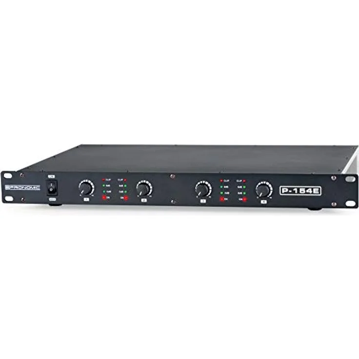 Pronomic P-154E MKII 4-Kanal Endstufe - 4x 150 Watt RMS/4 Ohm - Monitor-Betrieb/Studio/HiFi - 1HE - Schwarz