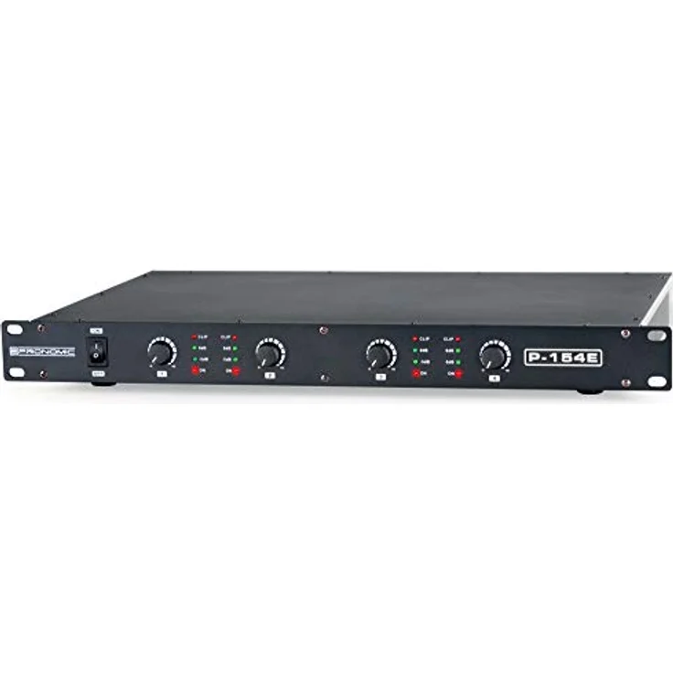 Pronomic P-154E MKII 4-Kanal Endstufe - 4x 150 Watt RMS/4 Ohm - Monitor-Betrieb/Studio/HiFi - 1HE - Schwarz – Bild 1
