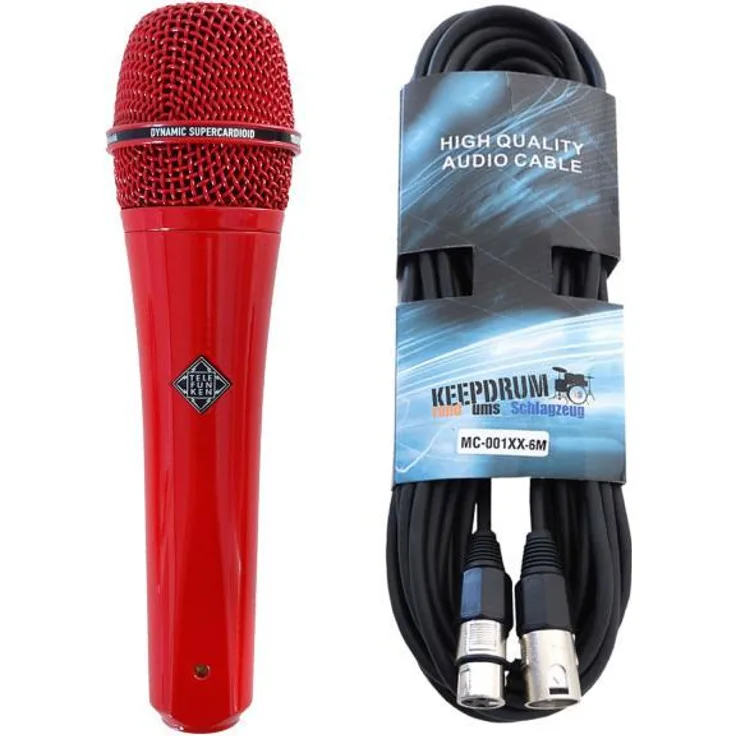 Telefunken M80 Rot dynamisches Mikrofon mit Kabel (Live), Mikrofon