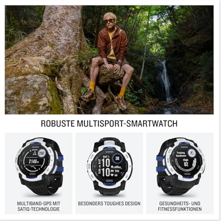 Garmin Instinct 3, Smartwatch 50 mm, Supernova Edition, Solar, Whitestone/Black – Bild 3