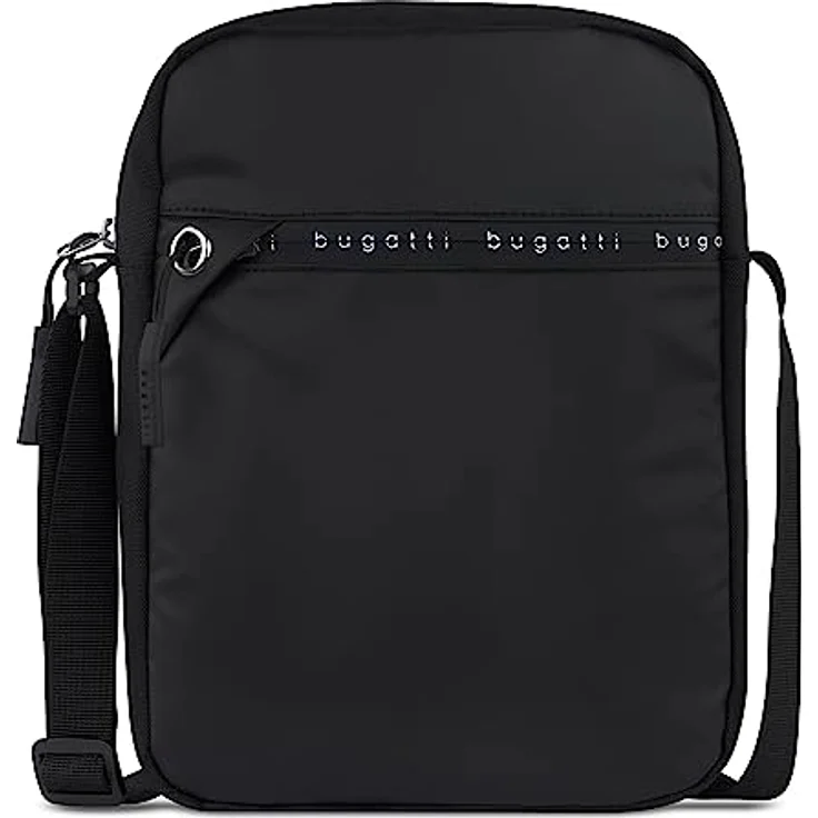 Bugatti Blanc DeLight Messenger Bag, Umhängetasche aus Nylon und Tarpaulin, wasserabweisend, Schwarz, für Laptop bis 15 Zoll – Bild 1