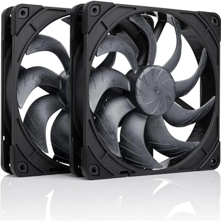 Noctua NF-A14x25 G2 PWM Sx2-PP chromax.black, Doppellüfter-Set für Push-Pull Anwendungen, schwarze Ausführung mit Anti-Vibrationsbefestigungen – Bild 1