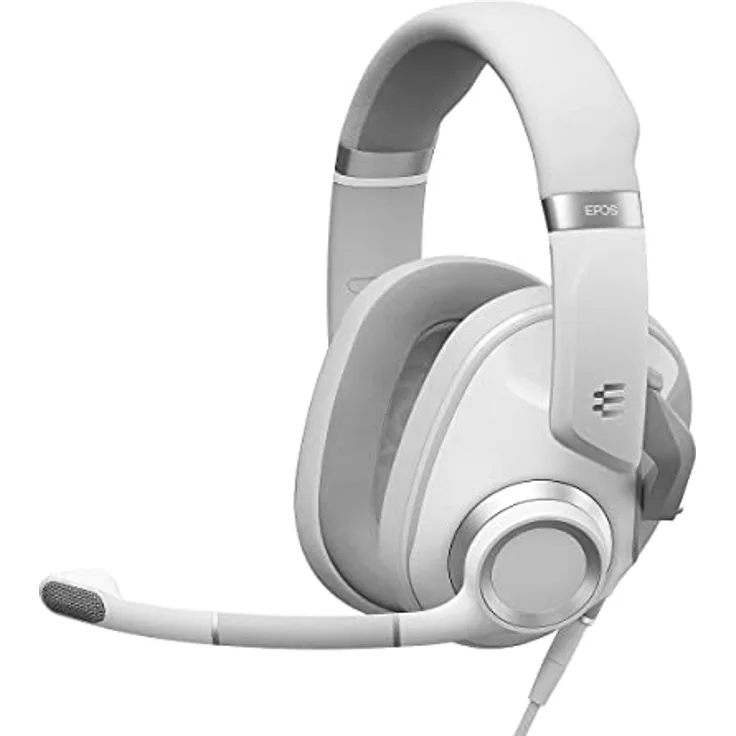EPOS H6Pro Gaming Kopfhörer mit kabel (Weiß) - Gaming Headset mit Geschlossene Akustik - Leichter Kopfbügel - Bequem & Robust Headset mit mikrofon - Für PC, Mac, PS4, PS5, Xbox Series X, Xbox One