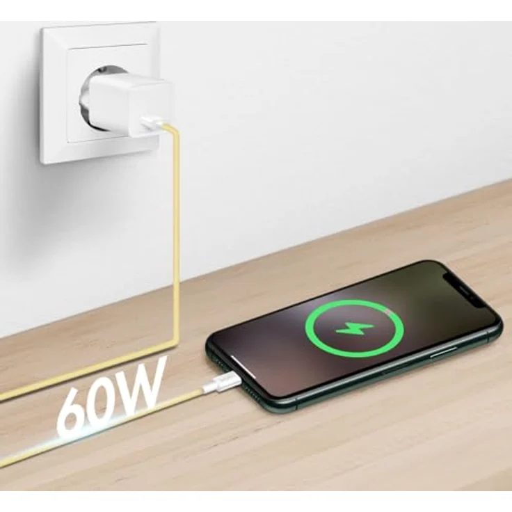 Logilink USB 2.0 Typ-C Anschlusskabel A zu C, 60W, Nylon-Ummantelung, Gelb, 1 m – Bild 5