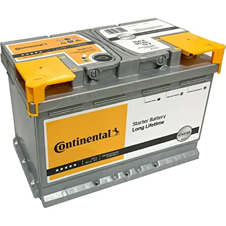Continental Starterbatterie 12V 80Ah 750A/EN L3, Bleiakku für Fahrzeuge, B13 Bodenleiste
