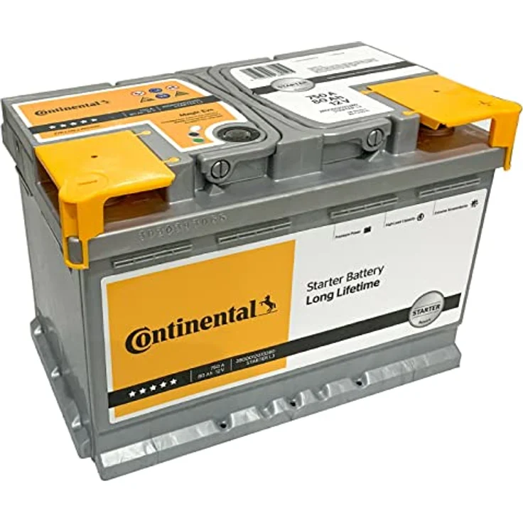 Continental Starterbatterie 12V 80Ah 750A/EN L3, Bleiakku für Fahrzeuge, B13 Bodenleiste – Bild 1