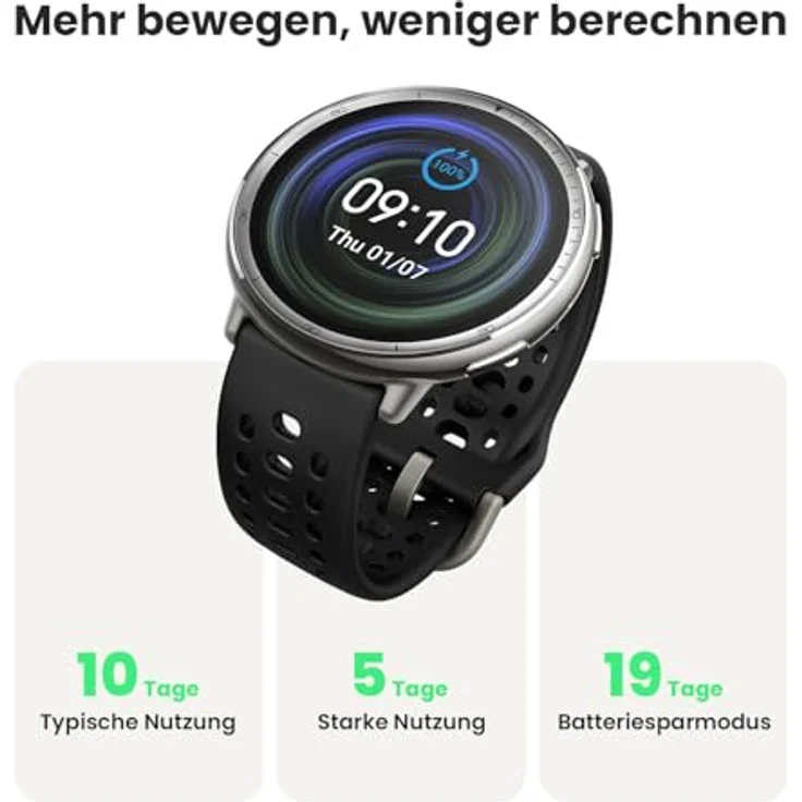 Amazfit Active 2 Smart Watch 44mm, AI, Sprachsteuerung, GPS, kostenloses Kartenmaterial, 10 Tage Akku, 160plus Sportmodi, 5 ATM wasserdicht, für Android und iPhone, Edelstahlgehäuse, AMOLED-Display – Bild 3