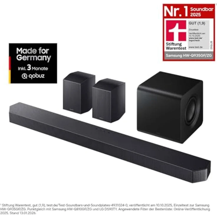 Samsung Q-series HW-Q935GF, 9.1.4-Kanal Soundbar mit Subwoofer & Rücklautsprechern, kabelloses Dolby Atmos, SpaceFit Sound Pro, Active Voice Amplifier Pro – Bild 5