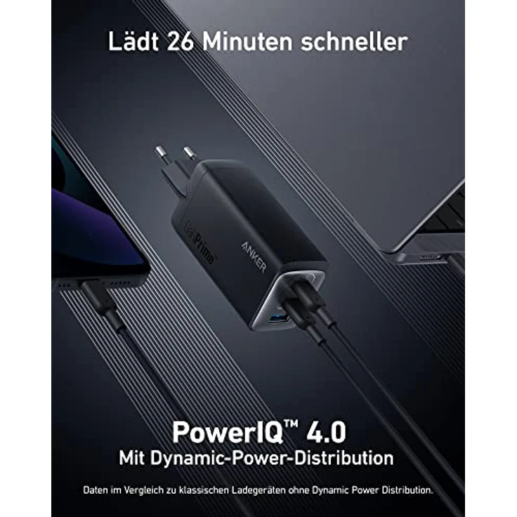 Anker USB C Ladegerät, 737 Charger GaNPrime 120W, PPS 3-Port schnell kompakt, Netzteil für MacBook Pro/Air, iPad Pro, Galaxy S22/S21, Dell XPS 13, Note 20/10+, iPhone 13/Pro, Pixel und mehr – Bild 2