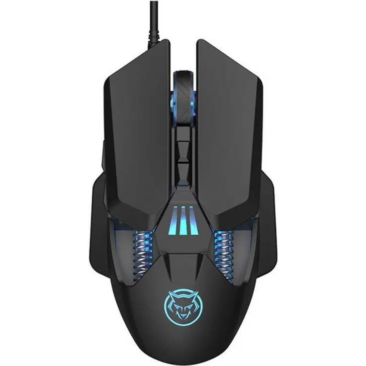 Qware Elwood Gaming Maus, kabelgebunden, 2400 DPI, ergonomisch, schwarz, 8 programmierbare Tasten