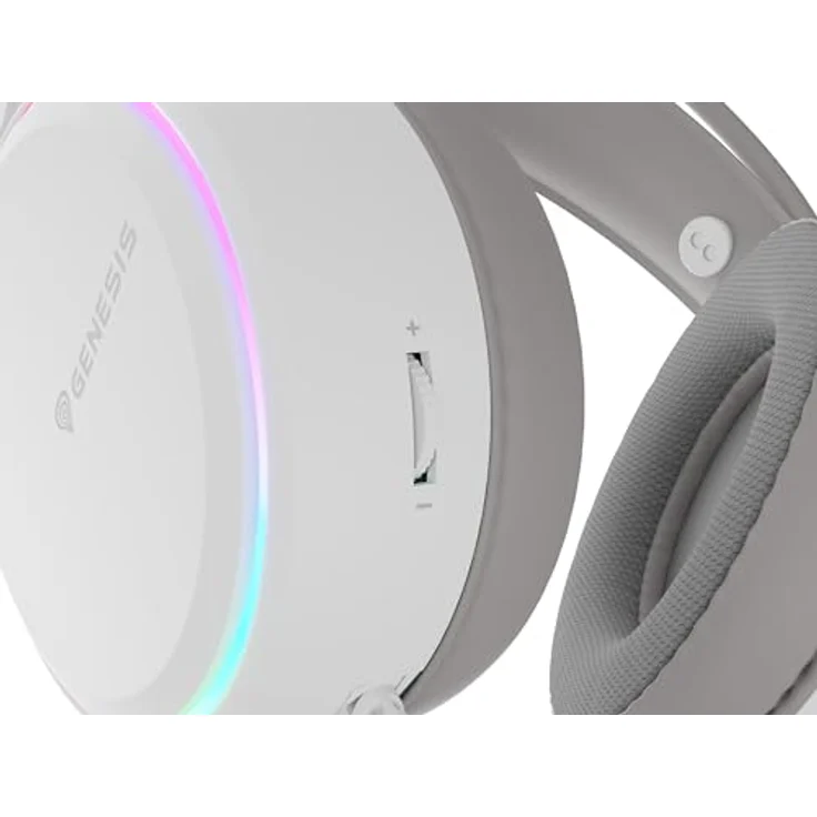 Genesis NEON 613, Kabelgebundenes Gaming Headset mit Mikrofon, Weiss, 50 mm Treiber, On-ear Steuerung, Multicolor Hintergrundbeleuchtung – Bild 6