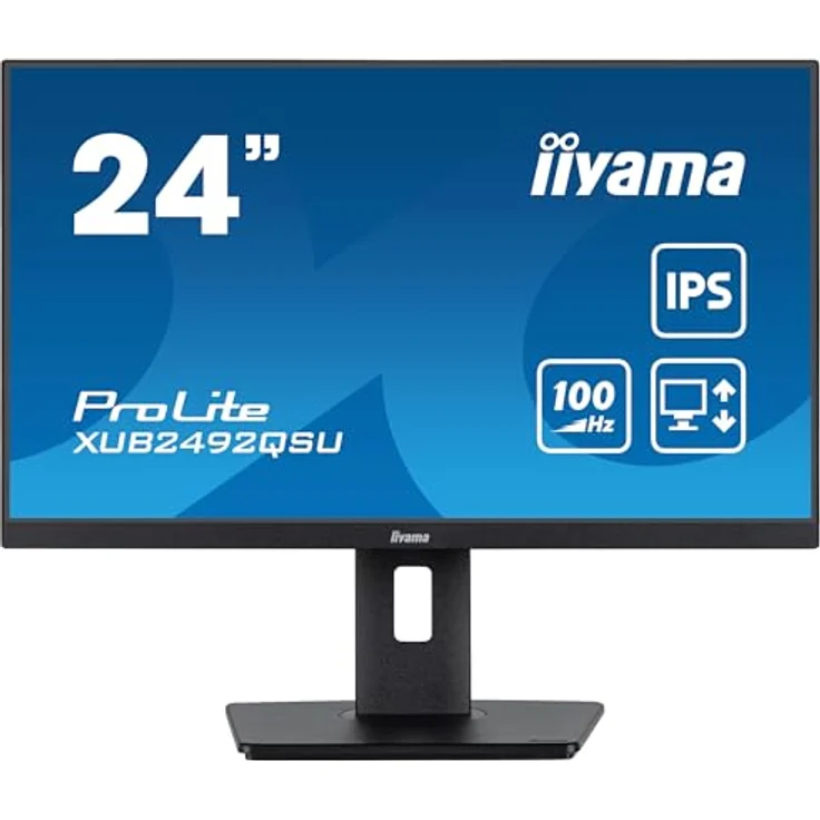 iiyama Prolite XUB2492QSU-B1 60,5cm 23,8" IPS LED-Monitor WQHD 100Hz HDMI DP USB3.2 USB-C3.2 Slim-Line Höhenverstellung Pivot FreeSync schwarz – Bild 2