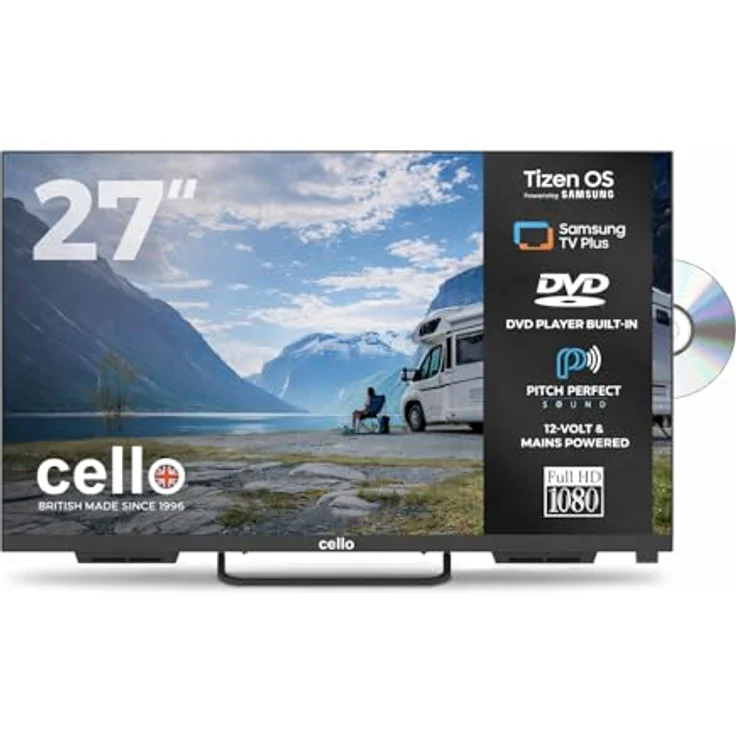 Cello CTRAV-27TZF 27-Zoll Smart LED 12V Traveller TV/DVD, Tizen OS, Triple Tuner, Pitch Perfect Lautsprecher, Bluetooth – Bild 1