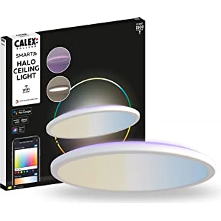 CALEX Halo Smart LED Deckenleuchte, 40cm, RGB und warmweißes Licht, Weiß, Steuerbar via App, Alexa und Google Assistant – Bild 3