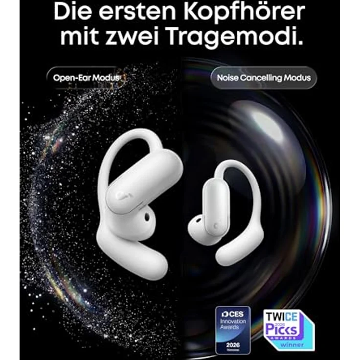 soundcore AeroFit 2 Pro, 2-in-1 Open-Ear & Semi-In-Ear Kopfhörer, ANC 3.0, Bluetooth 6.1, Hi-Res, LDAC, Spatial Audio, KI Telefonate, IP55, 34h Spielzeit – Bild 2