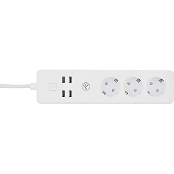 Tellur WiFi Power Strip, 3 Outlets, 4*USB 4A, 2200W, 10A, 1.8m (3 x, 1.80 m)  – Bild 2