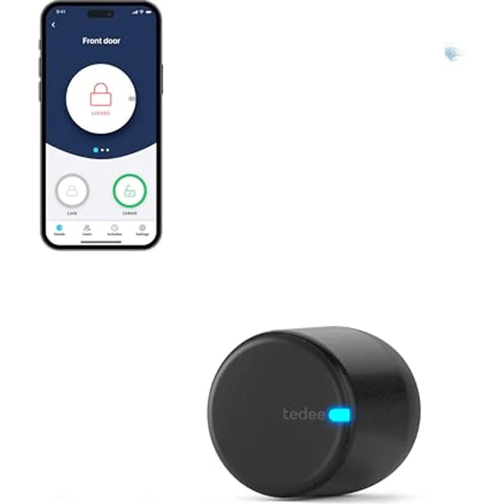 tedee Lock GO 2, smartes Türschloss mit Bluetooth-Steuerung, nachrüstbar ohne Zylindertausch, silber, Ø 58mm x 65mm – Bild 1