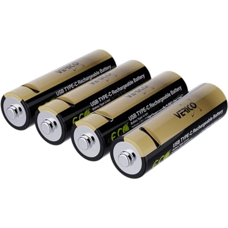 VERICO LoopEnergy Pro AA 3330 Wiederaufladbare USB-C Batterie 4er Pack, Schnellladung in 2 Stunden, Li-Ion Akku, 1,5V 3330mWh (2220mAh), inkl. USB-C Kabel - VERICO – Bild 5