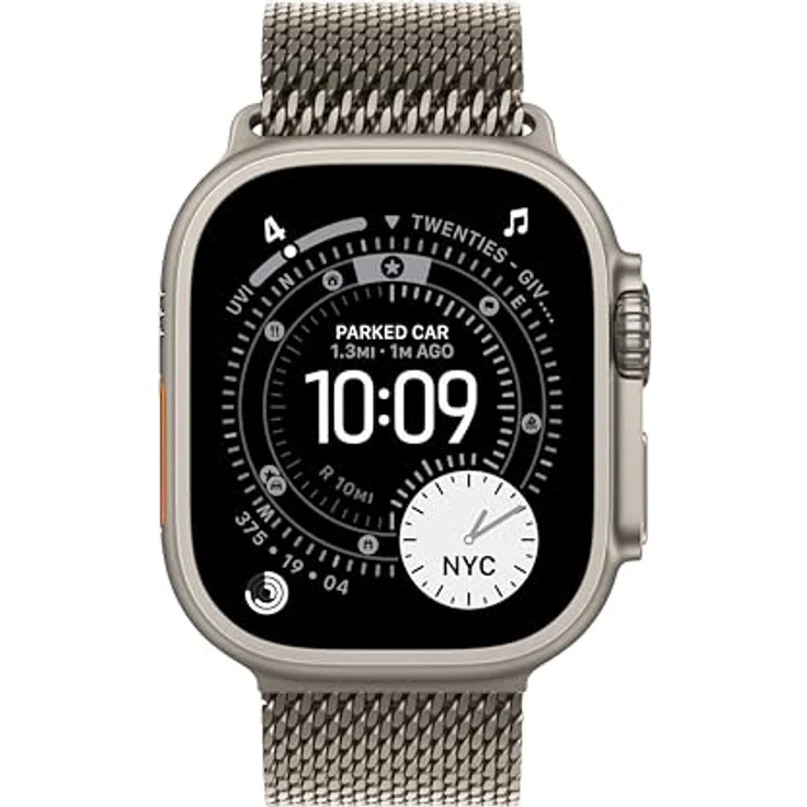 Apple Watch Band - Milanaise Armband - Titan-Geflecht in Raumfahrt-Qualität - 49 mm - Natur - Small – Bild 3