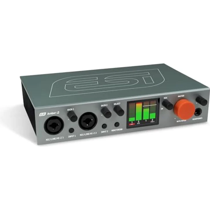 ESI Amber i2, 24-bit/192kHz USB-C Audiointerface mit 2 Ein- / 2 Ausgängen, 2x Class-A Mic-Pre, LCD-Display – Bild 1