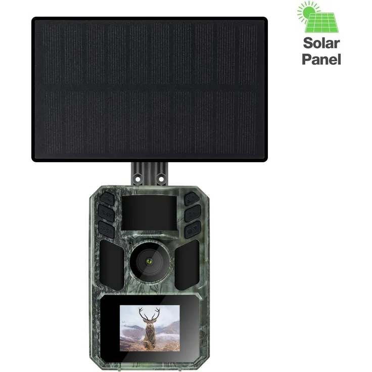 Evolveo StrongVision Solar A, Wildkamera mit 48 MP und Full HD Videoaufnahme, integriertem 5000 mAh Akku und abnehmbarem Solarpanel, wasserdicht
