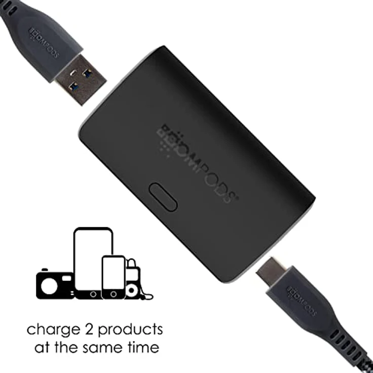 Boompods Powerboom Power Bank 5000mAh - Schnellladefunktion, 2 Geräte gleichzeitig aufladen, LED-Power-Anzeige – Bild 3