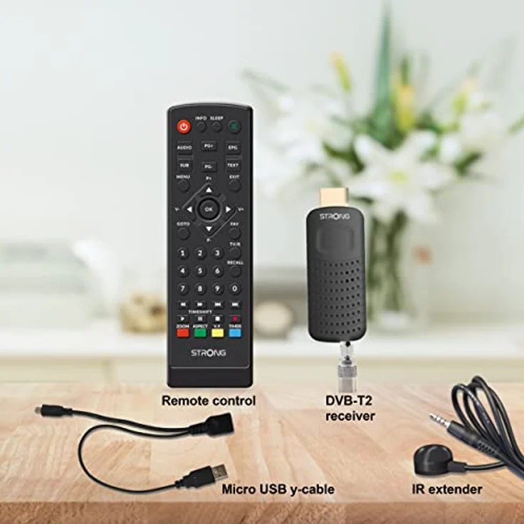 Strong SRT82 Full HD DVB-T2 HDMI Stick - kompatibel mit Hevc265 - TV Receiver/Tuner mit Recorder Funktion (HDMI, SCART, USB, Dolby Digital Plus) - Schwarz – Bild 3
