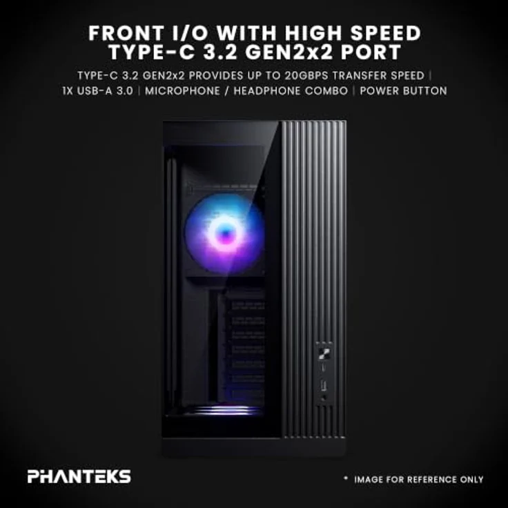 Phanteks XT V5 Midi-Tower ATX Gehäuse mit Tempered Glass, 4 RGB-Lüfter, optimal für Luft- und Wasserkühlung, schwarz – Bild 5