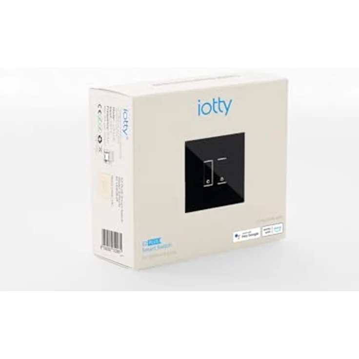 iotty E2 PLUS, intelligenter WiFi-Schalter für Licht und Tore, kompatibel mit Google Home, Alexa und Siri, iOS/Android App, beleuchtetes Glas-Touchfeld, Temperatur- und Helligkeitssensoren, Beige – Bild 2