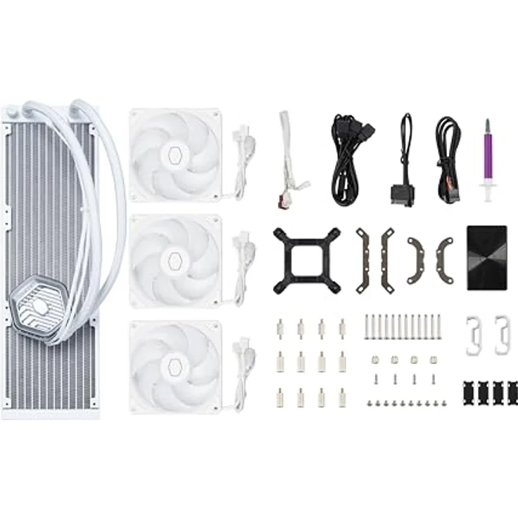 Cooler Master MasterLiquid Atmos 360 White CPU-Wasserkühler – AIO-Wasserkühlung, Doppelkammerpumpe, Sickleflow 120 Edge-Lüfter, ARGB Gen 2, LGA1700- & AM5 – Bild 3