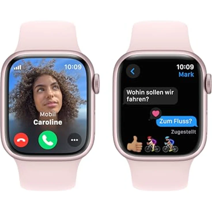 Apple Watch Series 9 GPS + Cellular, 41 mm Aluminiumgehäuse Rosé, Sportarmband Hellrosa – M/L – Bild 4