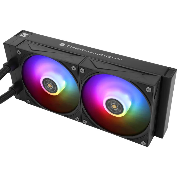 Thermalright AIO Grand Vision RGB, 240mm Wasser-Kühlung mit 120mm PC Lüftern, Schwarz/Weiß