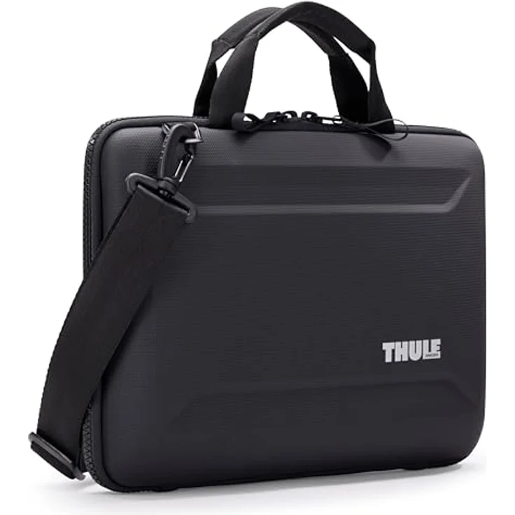 Thule Gauntlet 5, Laptop-Mappe für 14 Zoll MacBook Pro und 13 Zoll MacBook Air, schwarz, mit starrem Äußeren und 100% recyceltem Innenfutter – Bild 1