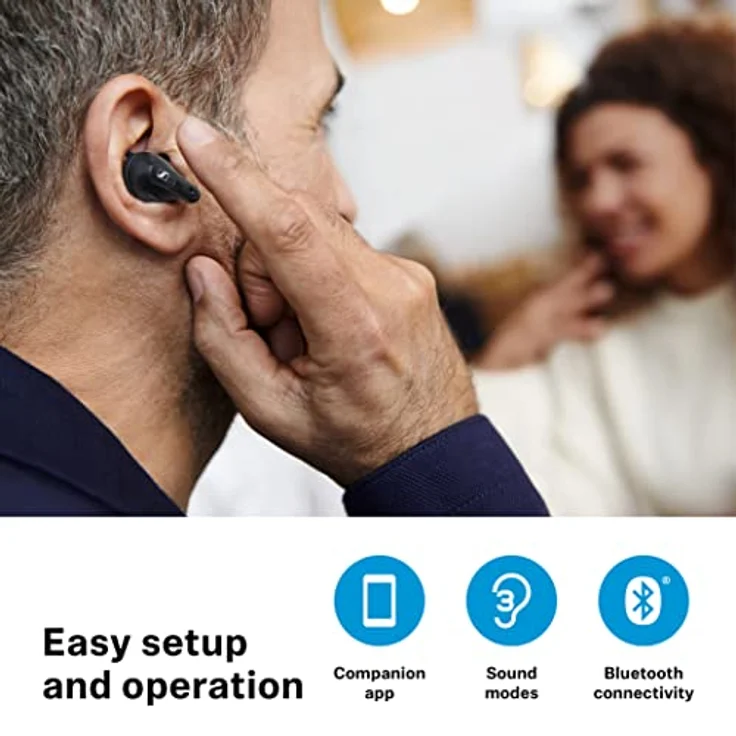Sennheiser Conversation Clear Plus - True Wireless Bluetooth Hörlösung mit Sprachanhebung und aktiver Geräuschunterdrückung (ANC) - Schwarz – Bild 4