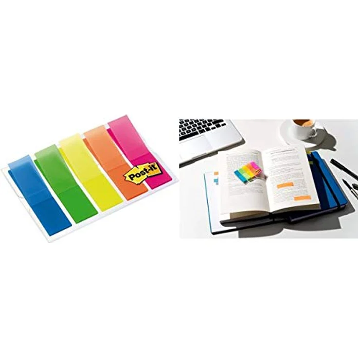 Post-it® Haftstreifen Index Mini 683HF5, durchgefärbte Notizzettel für Seiten- und Textmarkierung, 11,9 x 43,2 mm – Bild 1