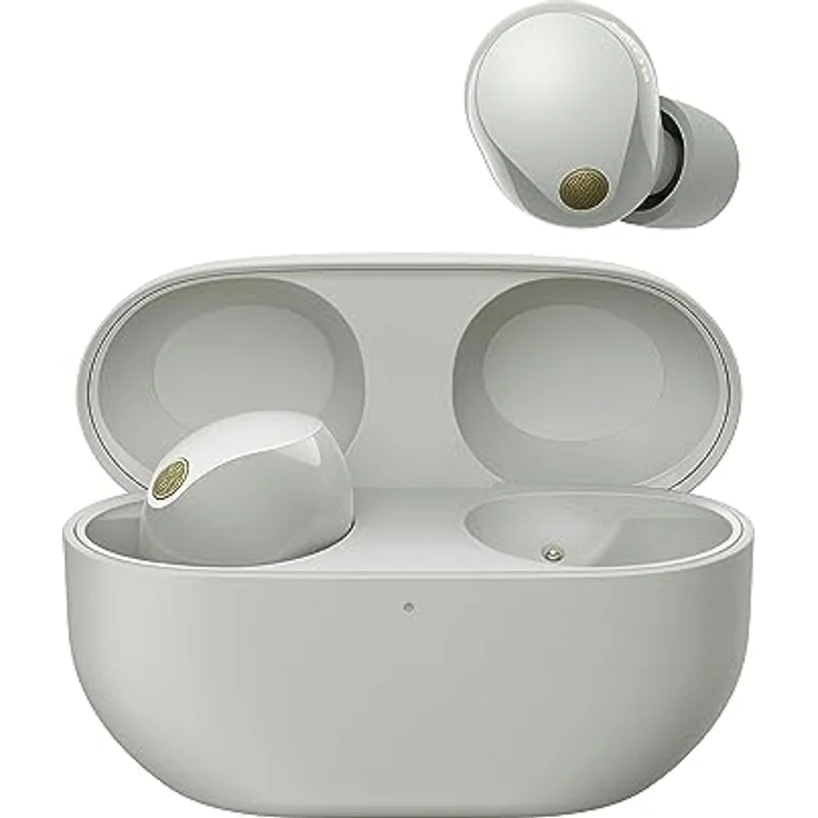 Sony WF-1000XM5 Kabellose Noise Cancelling Kopfhörer, Bluetooth, In-Ear-Kopfhörer, Mikrofon, bis zu 24 Stunden Akkulaufzeit, Schnellladefunktion, IPX4, iOS & Android kompatibel - Silber – Bild 1
