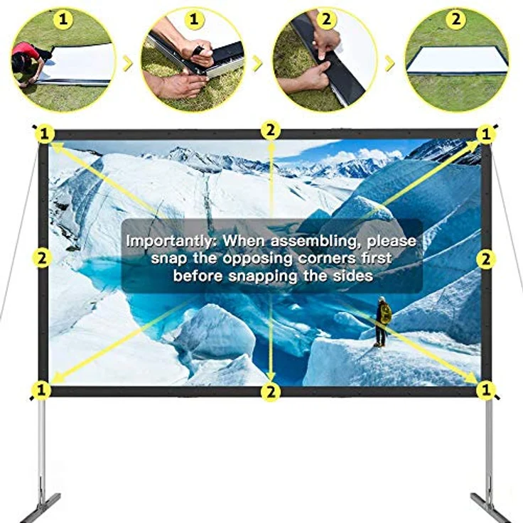 ESMART Professional MIMOBI Faltrahmen-Beamer-Leinwand 332 x 187 cm (150'') 16:9 – Bild 5
