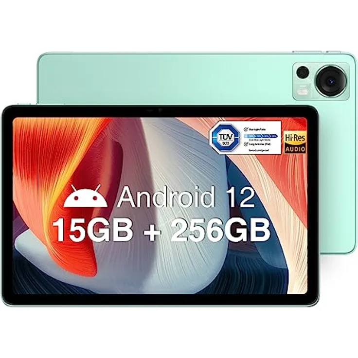 DOOGEE T20 Tablet 10,4 Zoll, 15 GB RAM + 256 GB ROM (TF 1 TB), 2K Tablets TÜV Zertifiziert Octa-Core Android 12 mit 8300 mAh Akku, Dual 4G und 2.4/5G WiFi, 16 MP + 8 MP Kamera, 4 Hi-Res, Grün