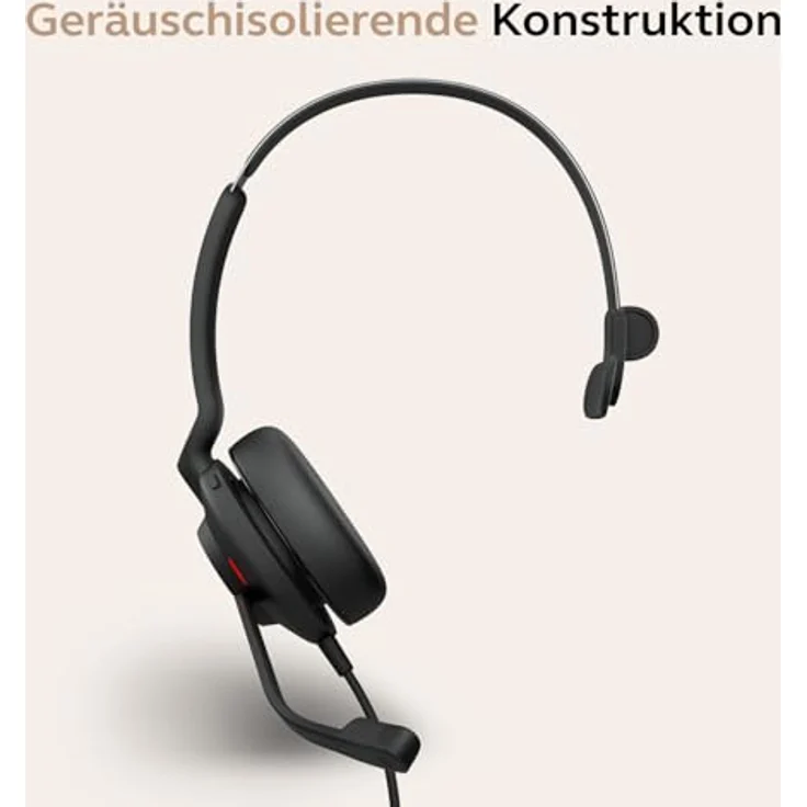 Jabra Evolve2 30 SE, schnurgebundenes Mono-Headset mit USB-A/USB-C, 2-Mikrofon-Technologie, Microsoft Teams zertifiziert, Edelstahl verstärkter Überkopfbügel – Bild 5