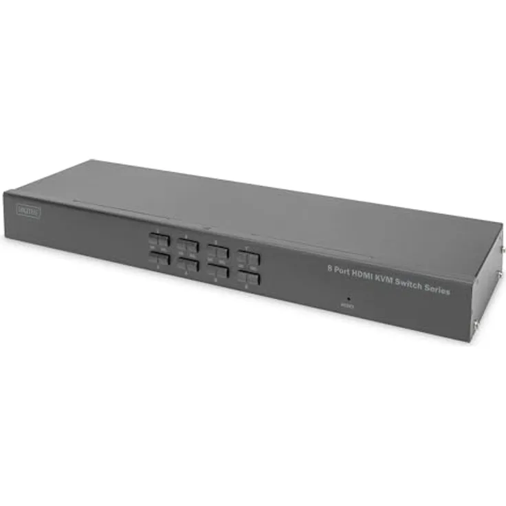 DIGITUS 8-Port KVM HDMI-Switch - DDC-Kommunikation - HDMI 1.4, HDCP 2.2 - UltraHD 4k30Hz - USB-Anschlüsse für Maus & Tastatur - Hotkey-Umschaltung - Keine Treiber notwendig - Schwarz