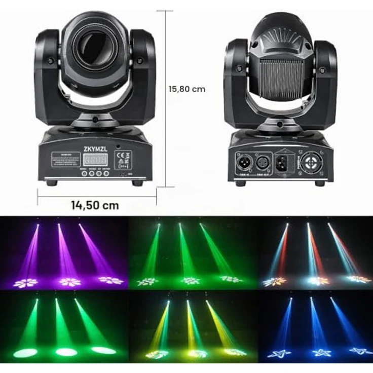 ZKYMZL 30W LED Moving Head Bühnenlicht, DMX512 mit 8 Mustern und flexibler Steuerung für Bar, Party, Halloween und Hochzeit – Bild 5