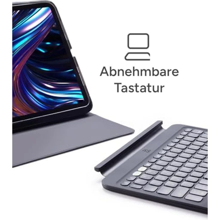 ZAGG Pro Keys 2, QWERTZ Tastatur für Apple iPad Air 13 (M2), mit Hintergrundbeleuchtung, verstellbarem Ständer, schwarz – Bild 3