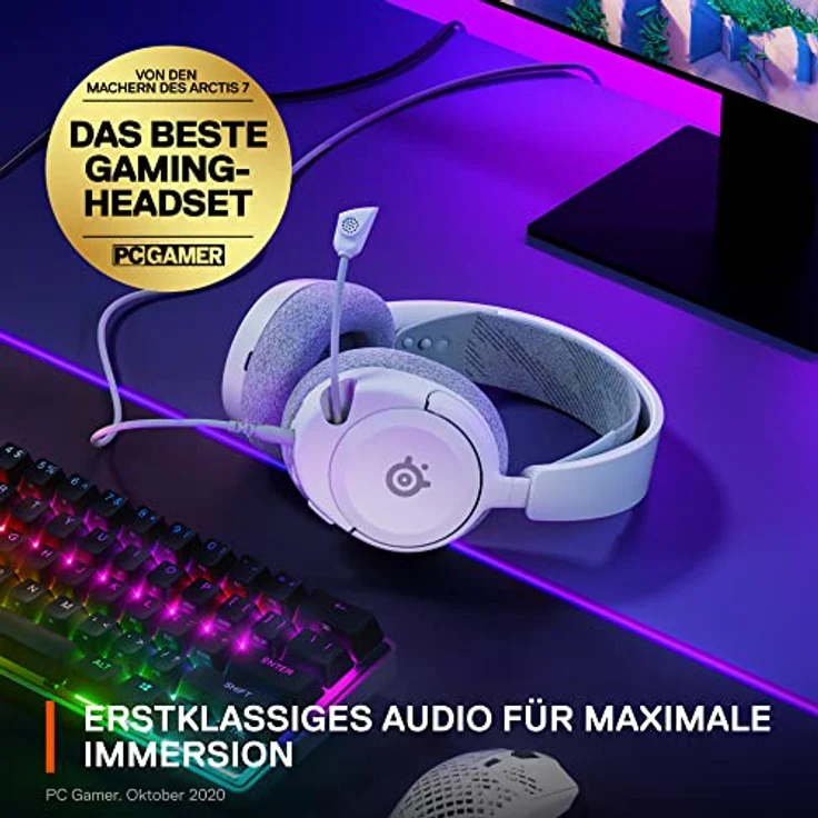SteelSeries Arctis Nova 1 - Multi-System Gaming-Headset - Hi-Fi-Treiber - 360° Surround-Sound - AirWeave Memory Foam-Ohrpolster – Bild 4
