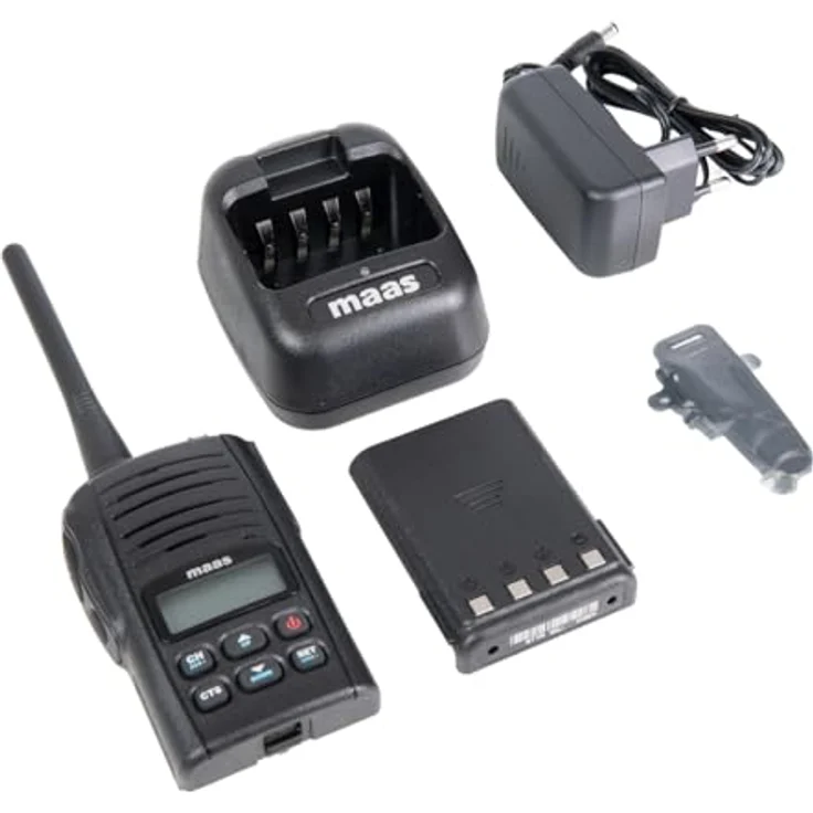MAAS PT-4502 PMR-446 Handfunkgerät Wintec LP-4502+ mit SOS-Kanal, VOX-Funktion und robustem Design, leicht und spritzwassergeschützt – Bild 4