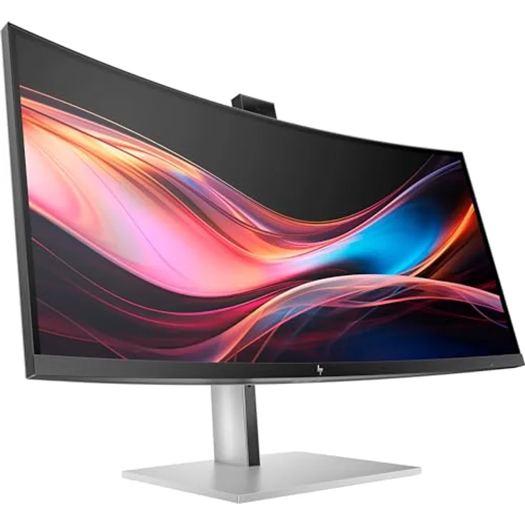 HP 734pm - Series 7 Pro - 34" gebogener Monitor - 3440x1440 WQHD @120 Hz - 400 cd/m² - Thunderbolt 4, HDMI, DisplayPort, USB-C - Lautsprecher - Schwarz, Silber